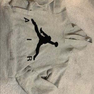 Grey Nike Air Jordan hoodie size kids medium.